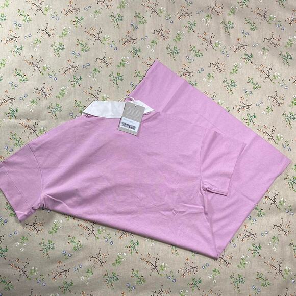 Everlane Polo Shirt Dress Short Sleeve Mini Mauve Small Organic Cotton NWT - Picture 5 of 8